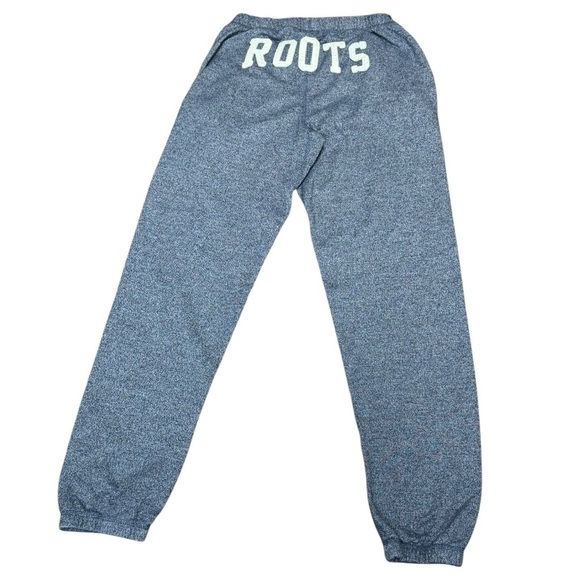 Roots Athleisure Marled Blue Logo Sweatpant Joggers Size Small - EUC - Picture 7 of 7